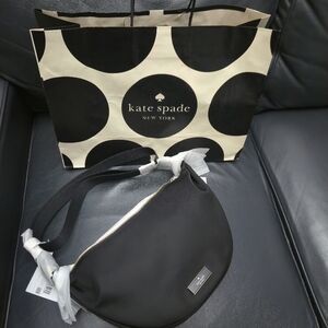Kate Spade Nylon Carter Crossbody Sling Bag, Black, NWT